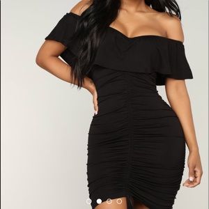 Fashion Nova Saigon Ruched Dress - Black